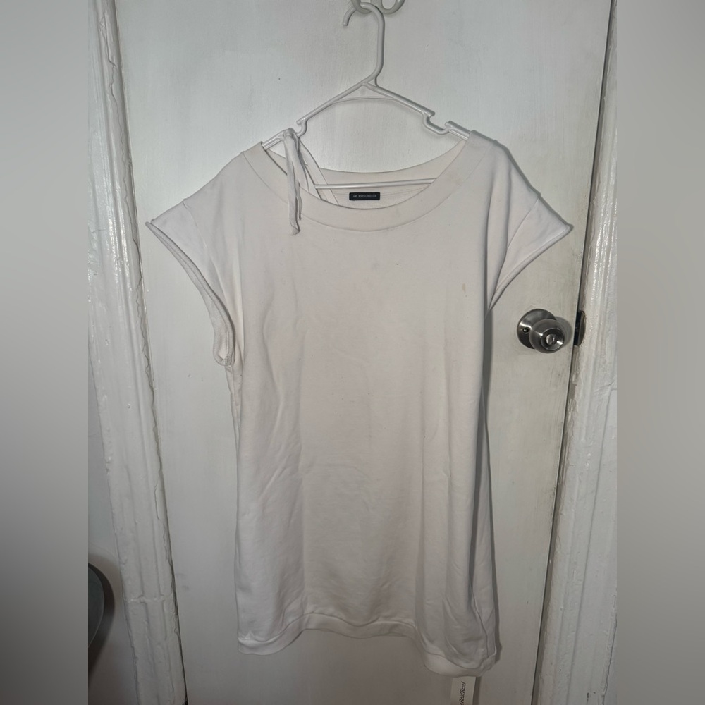 Ann Demeulemeester White Cap-Sleeve tee dress